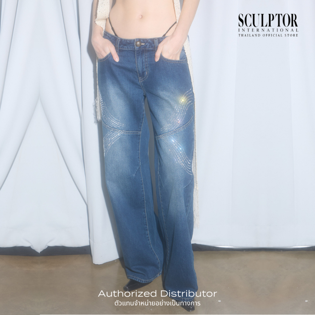 SCULPTOR® กางเกง Rhinestone Lowrise Denim ราคา 5,017 บาท*ส่งฟรี