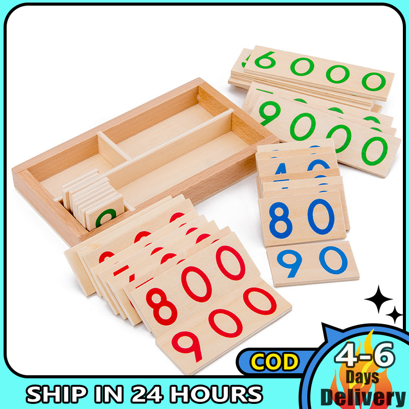 HOME Wooden Number 1-9000 Learning Cards Math Teaching Aids Early