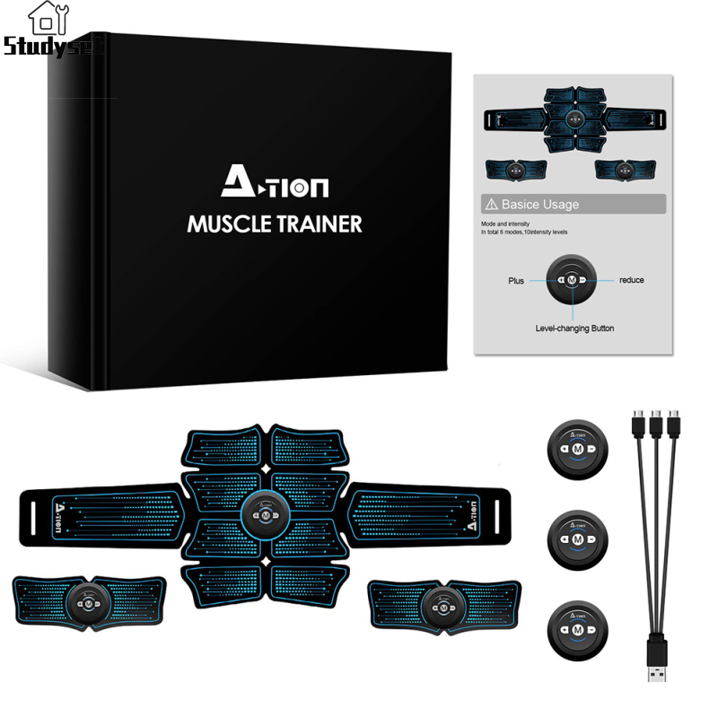 Studyset IN stock Ems Waist Fitness Abdominal Muscle Stickers Fitness Device Smart Charging Abdomen Trainer ราคา 547 บาท*ส่งฟรี
