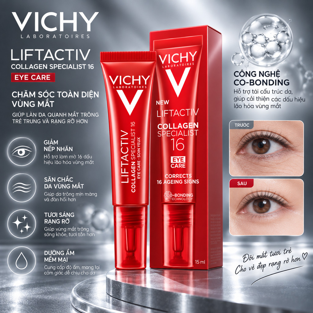 Tinh chất dưỡng mắt VICHY Liftactiv Collagen Specialist 16 Eye Care Fragrance-free 15ML
