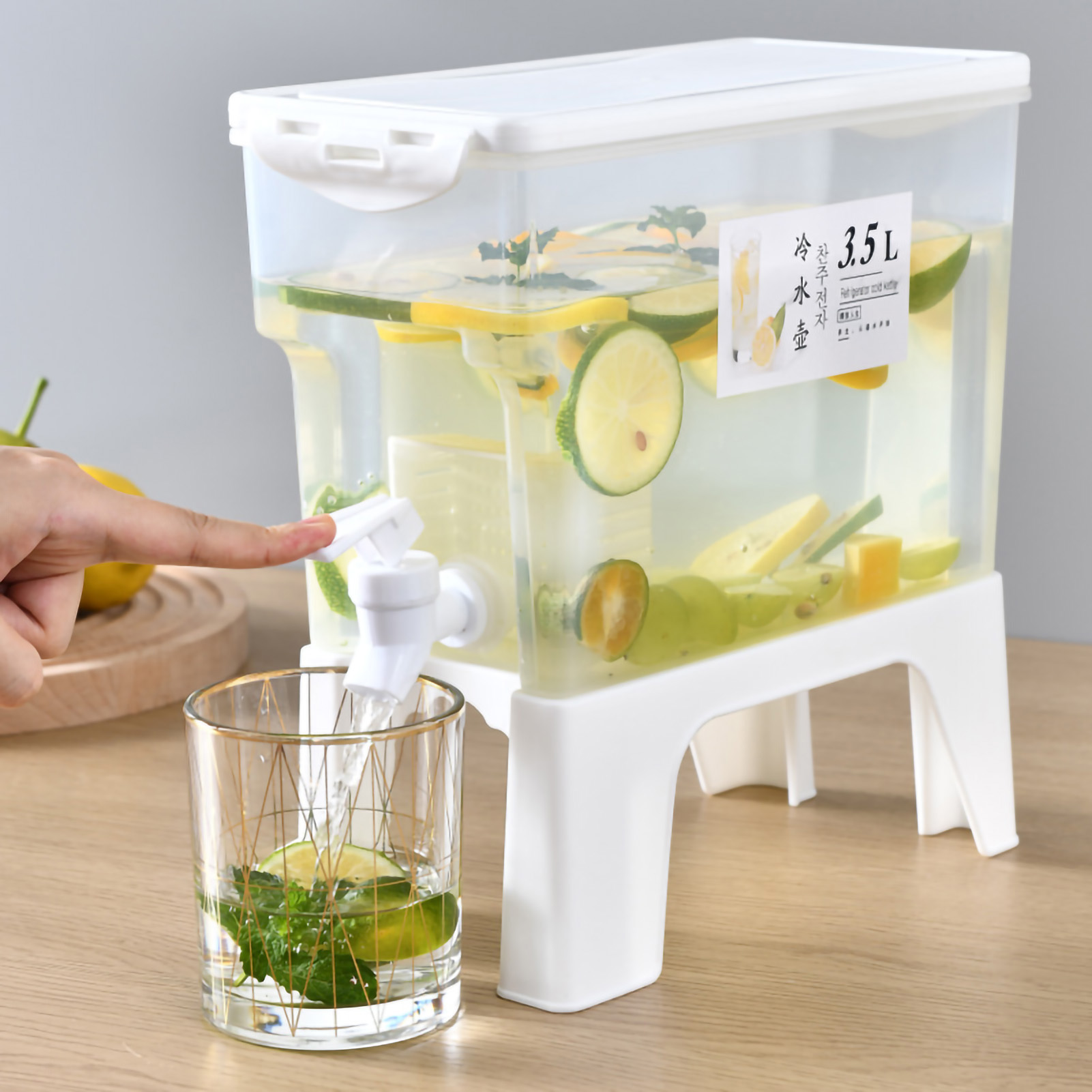 Máy bán đồ uống dung tích lớn tủ lạnh đồ uống lạnh quả trắng đồ uống Jar với cái vòi nước