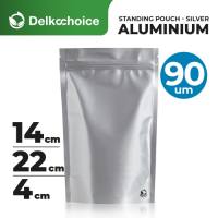 (PACK) Standing Pouch Full Alumunium SILVER 14x22 Kemasan Makanan
