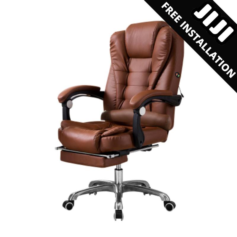 JIJI BOSS Office Chair With Legrest & Massage Functions (Free Installation) - Home Office Chairs / Supreme ★Leather ★Office Furniture ★Grand ★Ergonomic ★Quality / Free 12 Months Warranty (SG) Singapore