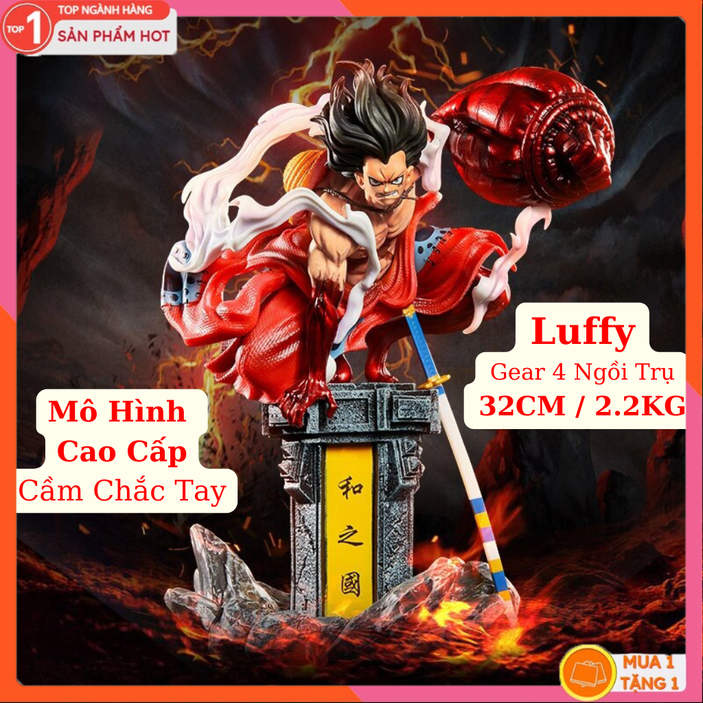 Mô Hình Luffy Gear 4 Ngồi Trụ Đèn 32cm BOUNCE MAN Mô hình One Piece Figure Mô Hình Anmie One Piece Luffy Vua Hải Tặc