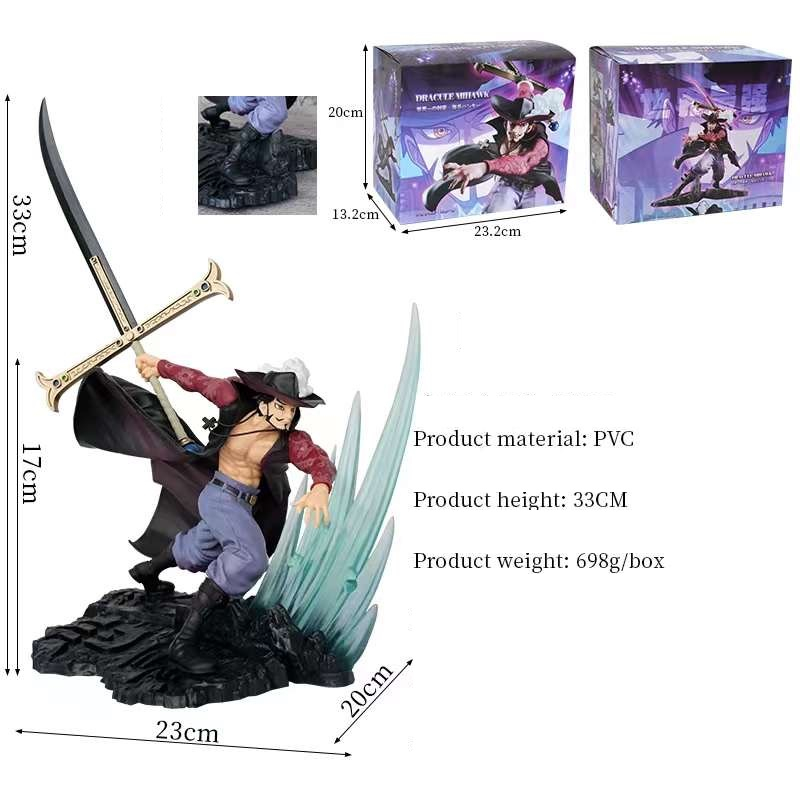 21cm anime uma peça dracule mihawk com figura de ação de espada móvel  modelo pvc brinquedos presente para crianças # bz04