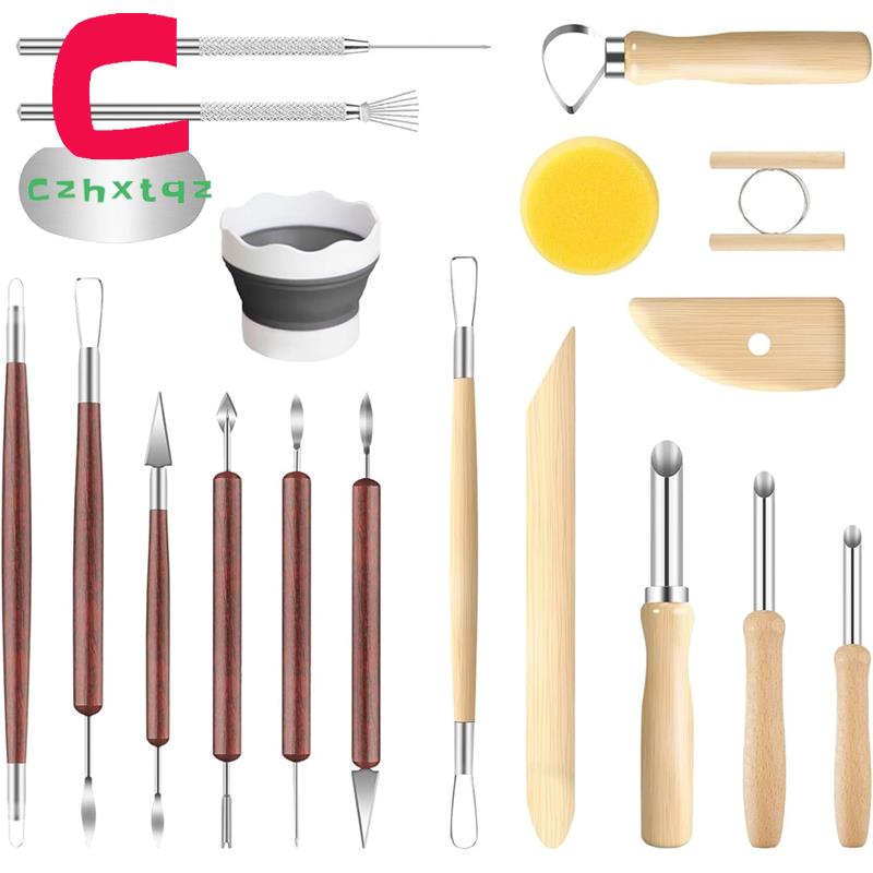 [LA19REA]Carving Shaping for Pottery Tools 19 PCS Clay Tools Kit Sculpting Tool for Ceramic Craft Clay