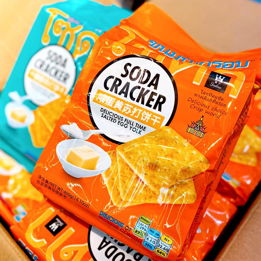 Bánh Quy Soda Cracker Vị Mặn Thái Lan, Bánh Quy Ăn Kiêng 400g - BeeGin Food Store