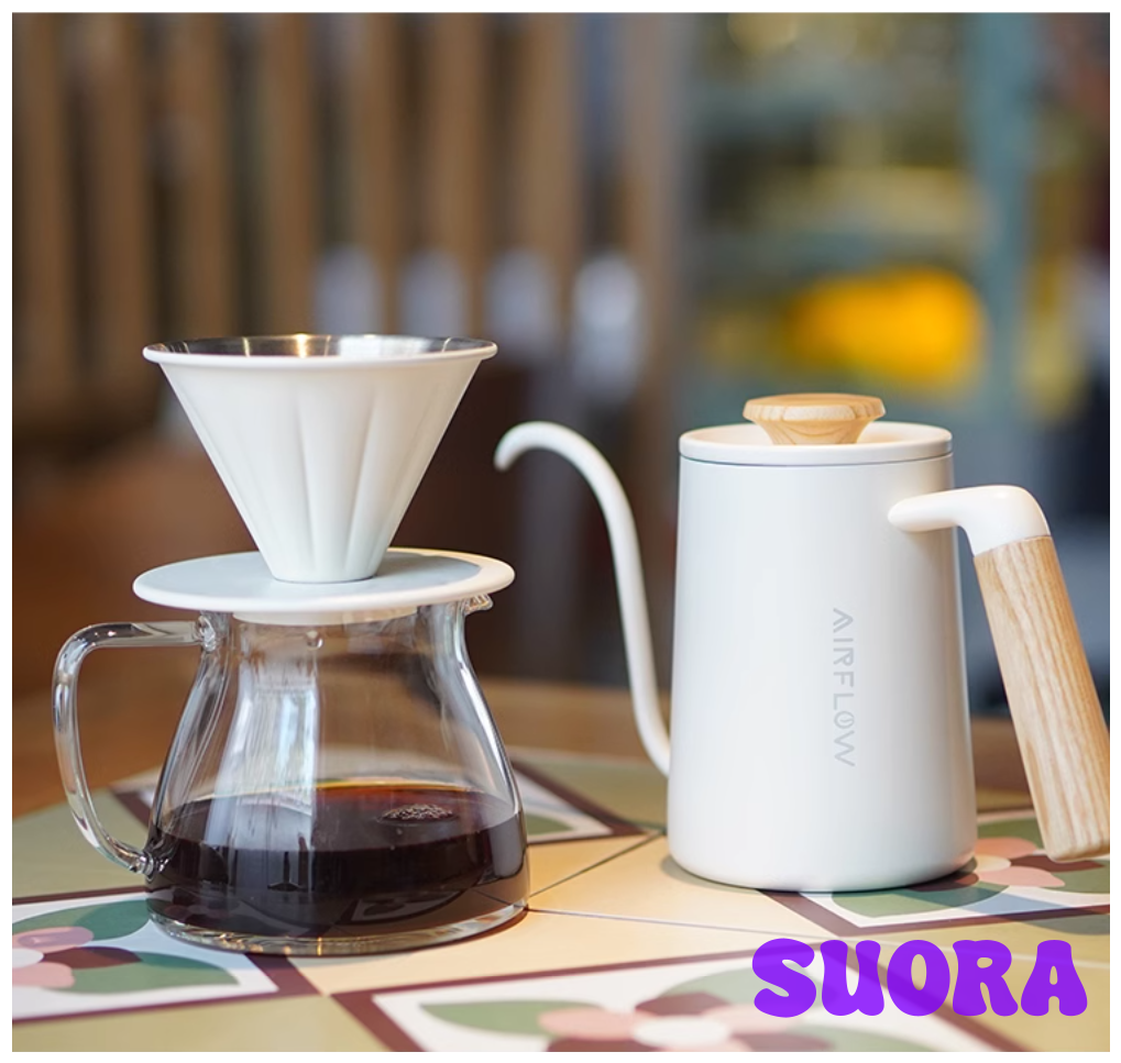 [SUORA] AIRFLOW Hand-brewed Coffee Pot Cloud Pot Filter Cup 304 Stainless Steel Reusable Professional Home Coffee Barista Accessories ราคา 1,110 บาท*ส่งฟรี