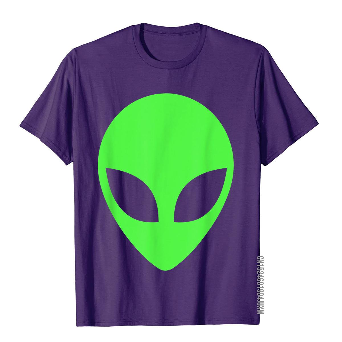 Green Alien Head 90s Style Funny Alien T-Shirt__97A3651purple