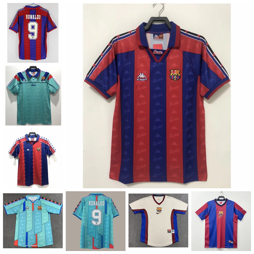 RetroFootballKit Retro Barcelona Away Football Soccer Jersey Shirt 96 / 97