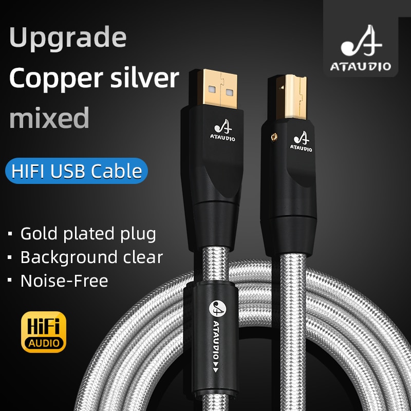 ATAUDIO Hifi USB Cable DAC A-B C-B C-C Digital AB Audio A To B High