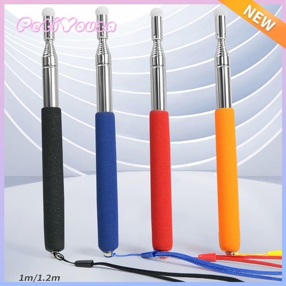 PETIYOUZA Đầu nỉ Gậy dạy học 1m/1.2m Cầm tay Con trỏ bảng trắng Chất lượng cao Thép không gỉ Bút Màn hình cảm ứng Trường học văn phòng