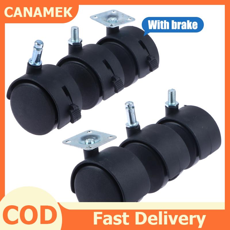 CANAMEK 1 cặp 1inch phổ bánh xe xoay Caster con lăn bánh xe đồ nội thất ghế văn phòng Caster với phanh cho hành lý phụ kiện