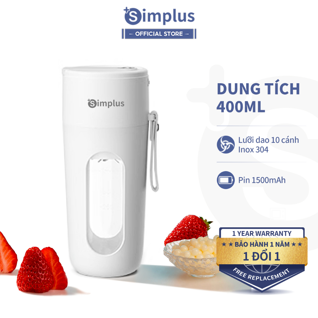 Máy Xay Sinh Tố Cầm Tay Simplus Dung tích 400ml ZZJH006 - Bảo Hành 1 Năm 1 Đổi 1