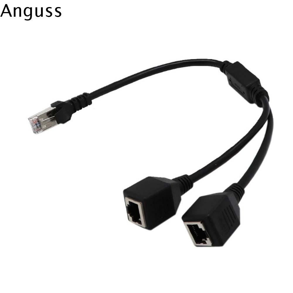 ANGUSS Dễ RJ45 Cáp chuyển đổi Phụ kiện máy tính LAN Ethernet 1 nam đến 2 nữ Bộ chuyển đổi Rj45 Bộ chia mạng Cổng Splitter Bộ điều hợp Ethernet