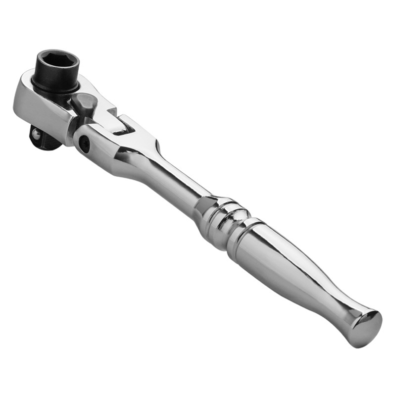 (RIQH) 2-In-1 Round Handle Ratchet Wrench 1/4 Double Ended 72 Teeth Quick Spanner Tool Screwdriver Socket Bit