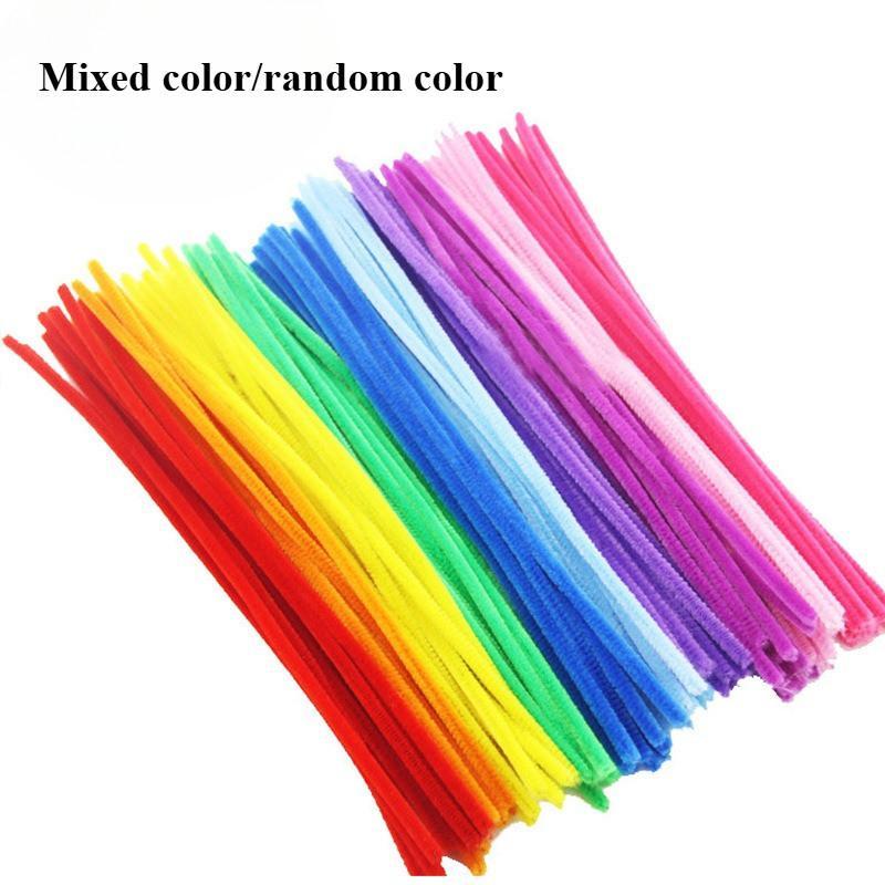 100pcs Colorful Chenille Stems DIY Bunga Kawat Bulu Creative Hobby Material DIY Craft Supplies Ready Stock Malaysia