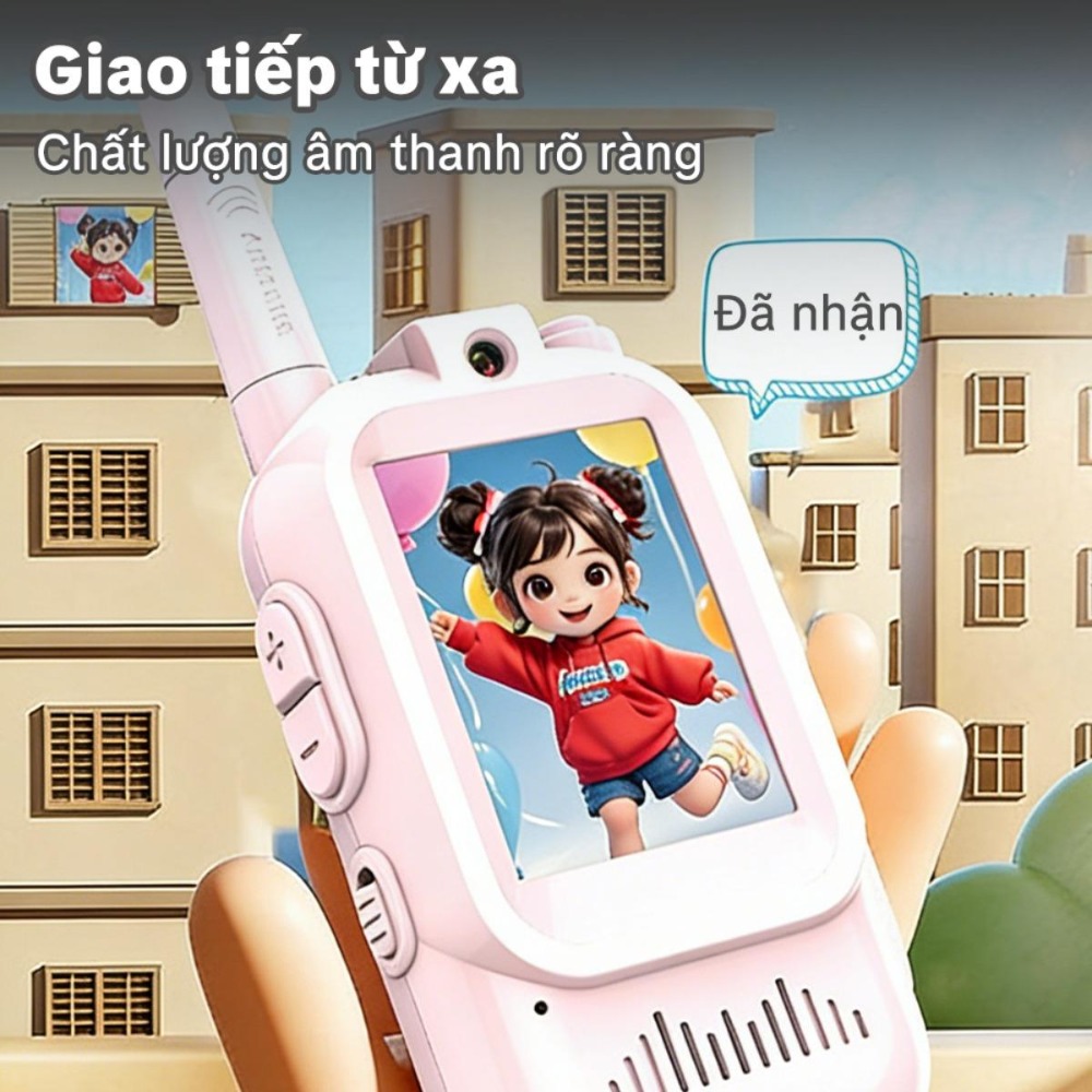 Món quà công nghệ độc đáo thiết kế đặc biệt cho bé trai bé gái  Hỗ trợ cuộc gọi video kết nối USB  Giao tiếp không dây tầm xa dễ hiểu và sống động  Máy bộ đàm có camera.