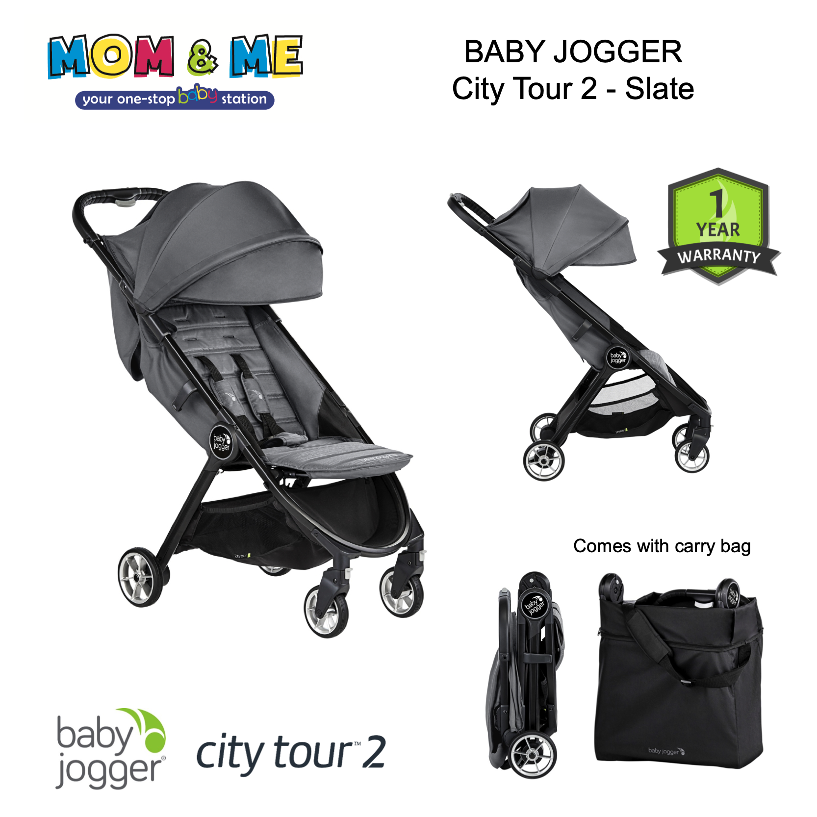 baby jogger city tour 2 slate