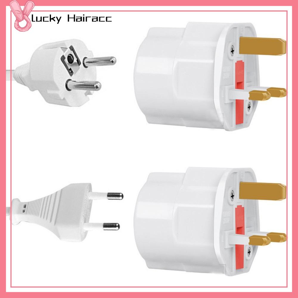 LUCKY HAIRACC Vỏ ABS Phích cắm châu Âu sang tiếng Anh Dây dẫn đồng Có cầu chì Bộ chuyển đổi tiêu chuẩn tiếng Anh  16A Phích cắm chuẩn Đức sang Anh Du lịch