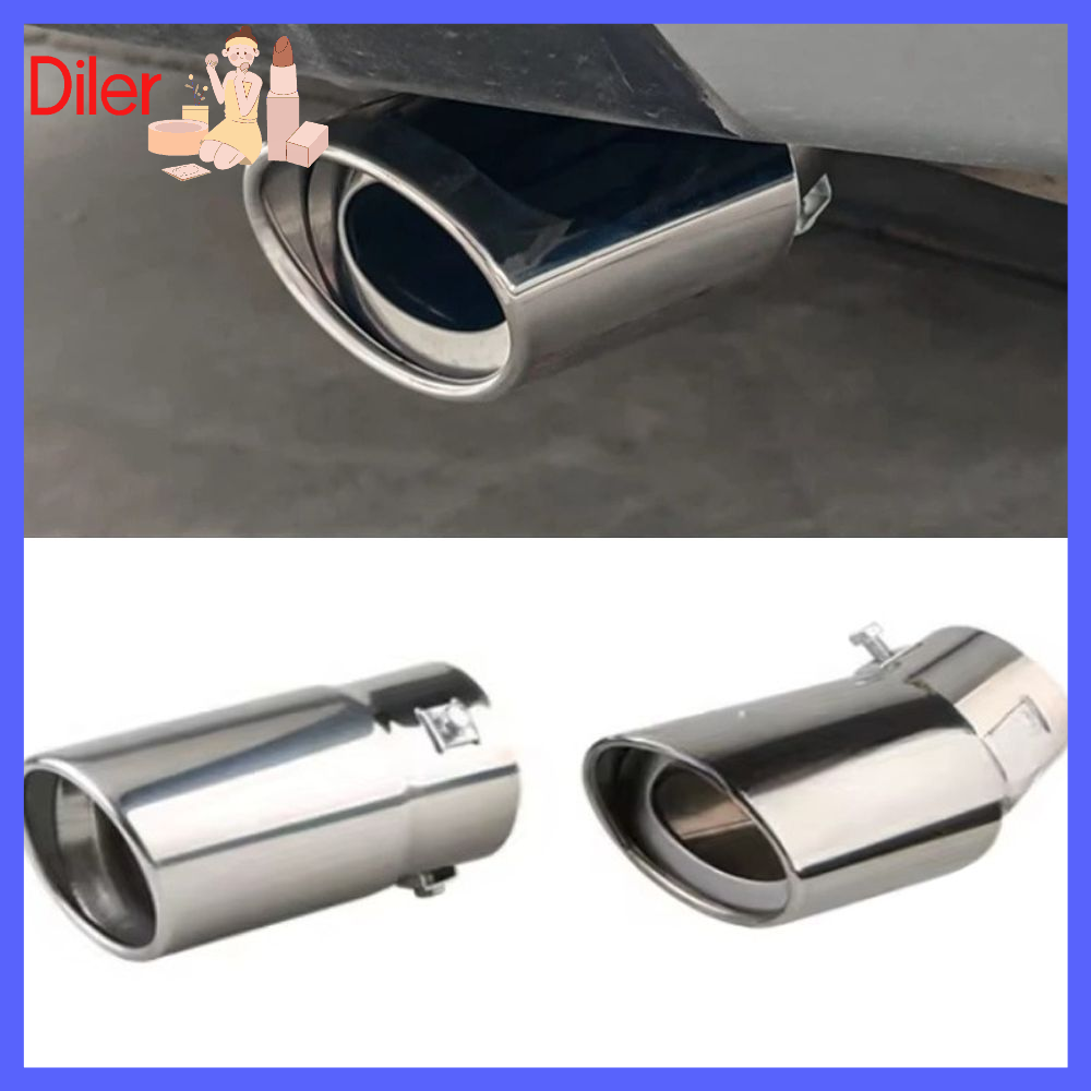 DILER Phổ thông Đầu ống giảm thanh ống xả ô tô Trang trí bằng crôm Bền Ống vòi xả ô tô Dễ lắp đặt Thép không gỉ Phụ kiện lót cổ đuôi sau ô tô