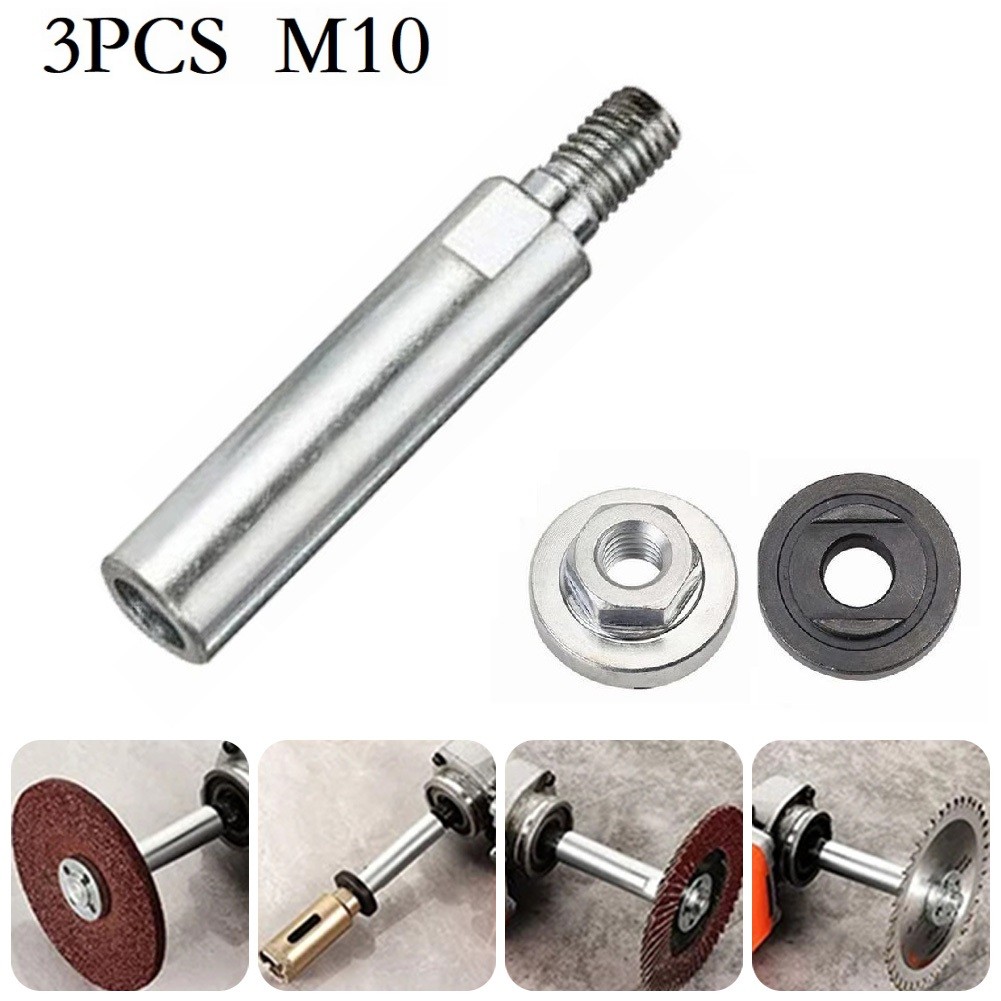 Hometool 45 # Thép + Sắt công cụ Adapter trục 3pcs 65mm Chiều dài máy xay góc M10 chủ đề