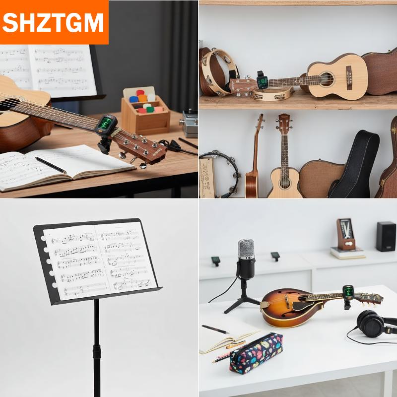 [COD] SHZTGM ที่จูนเนอร์กีตาร์ AT-01A ที่มีสีสันเครื่องรับสัญญาณคลิปออนจูนเนอร์อิเล็กทรอนิกส์แบบดิจิตอลจอแสดงผล LCD สำหรับกีตาร์อะคูสติกเบสกีตาร์อูคูเลเล่ ราคา 80 บาท*ส่งฟรี