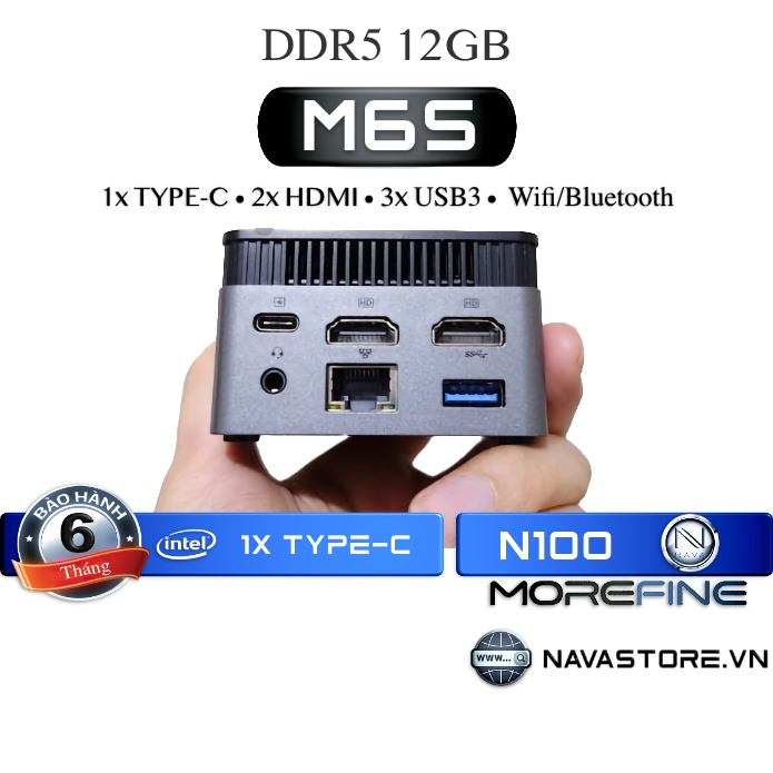 Mini PC intel N200 ☆ N100 Morefine M6 ☆ M6S type C 16GB NVME4 Win11 PRO Nhỏ Gọn Type C USBC [NAVA]