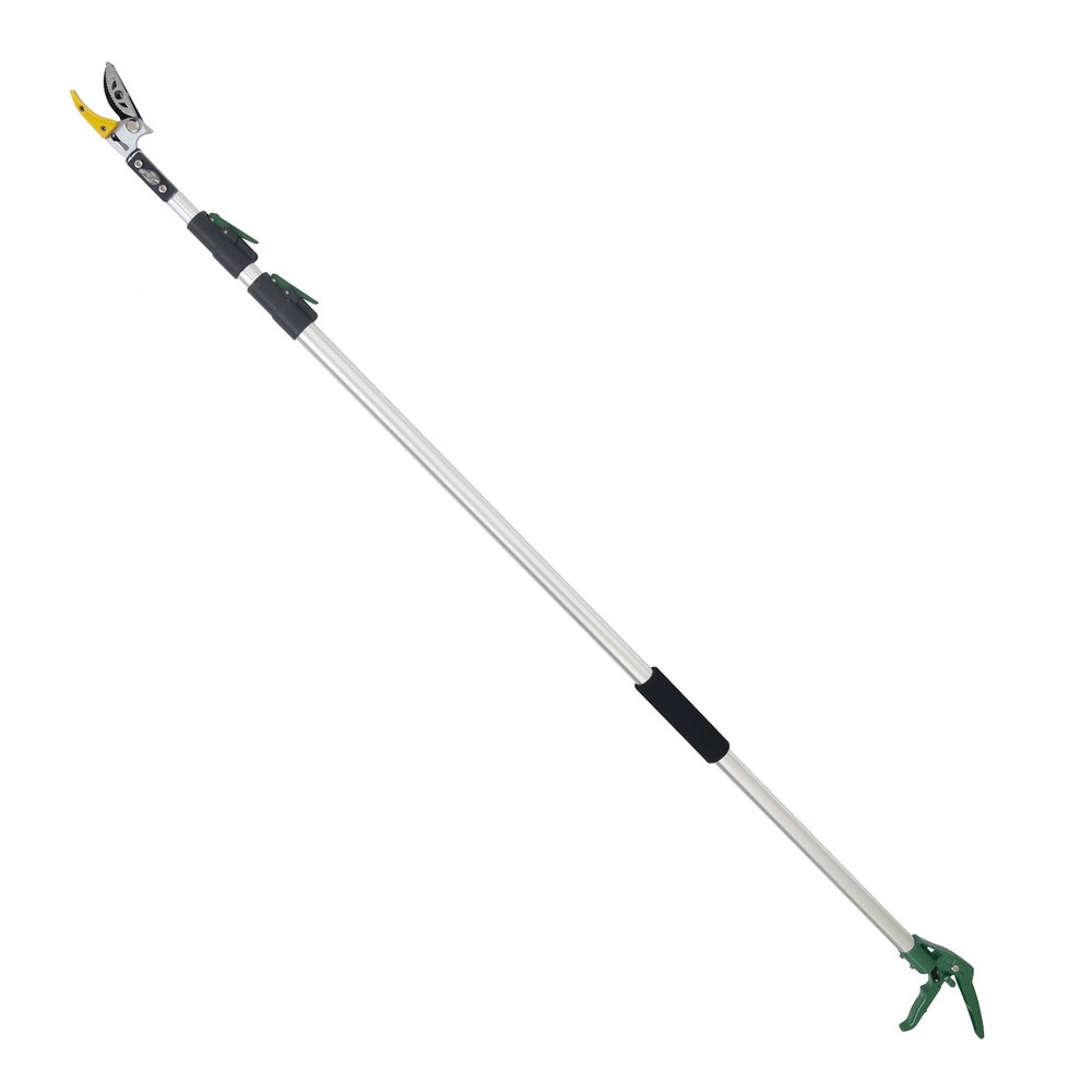 Global House TreeO กรรไกรตัดกิ่งอะลูมิเนียม พร้อมใบเลื่อย ปรับระดับได้ ยาว1.75-4 ม. รุ่นFP2502 สีเขียวเงิน รับประกันของเเท้! ราคา 1,490 บาท*ส่งฟรี