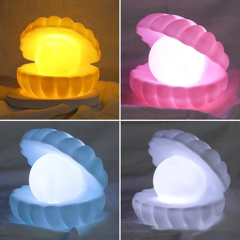 LED Soft Office Pearl Shell Night Light Children Room Night Decor Sleeping Light Christmas Gifts