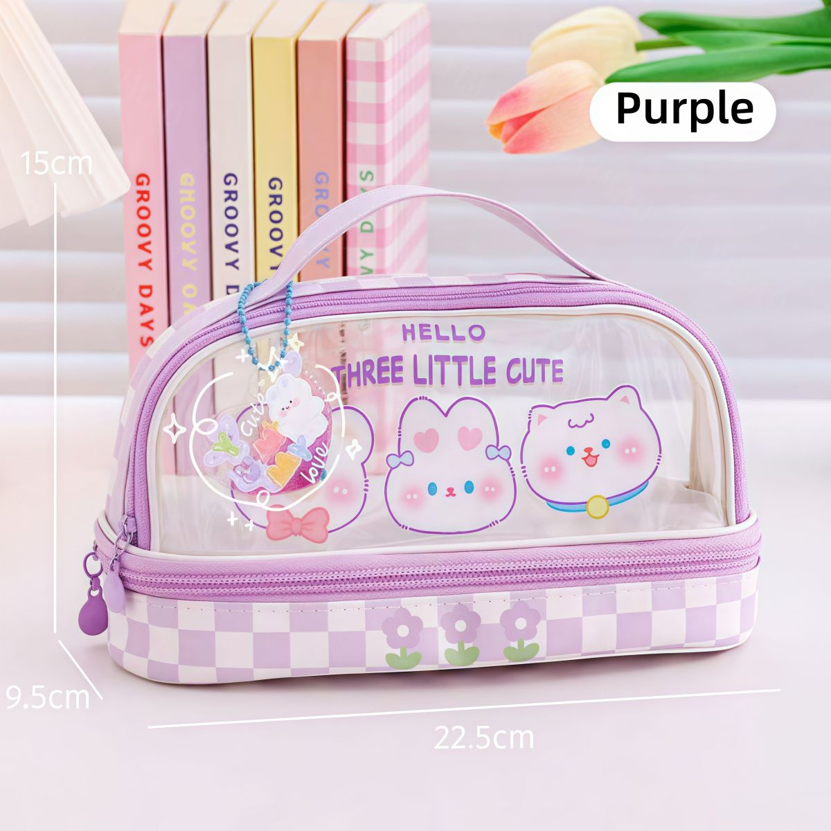 LVYIMAO ⭐ กล่องดินสอ Sanrio กล่องดินสอโปร่งใส กล่องดินสอขนาดใหญ่ซิป ถุงดินสอพีวีซี กล่องดินสอความดันคุณภาพสูง กล่องเครื่องเขียน ของขวัญเครื่องเขียน [ของขวัญโรงเรียน]