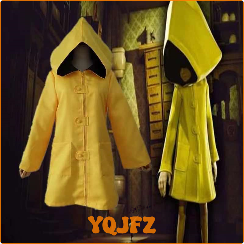 [YQJFZ] Little Nightmares 2 Mono Six Cosplay Costume Hungry Kids Little Six Yellow Long Jacket Coat Halloween Suit Raincoat ☆ ราคา  1,697 บาท*ส่งฟรี