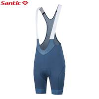 Santic Men Cycling Bib Shorts Sponge Cushion for 6 Hours Riding Shockproof Breathable Sports Bike Short Pant