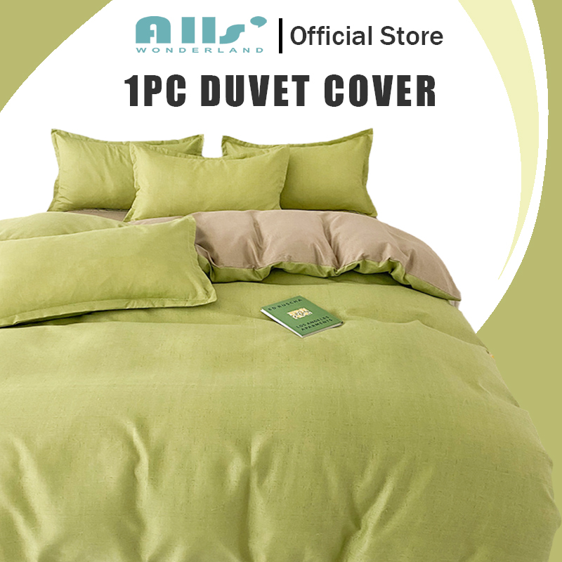 Alls' Wonderland Plain Bedding Set Korea Style Bedsheet Set Single/Queen/King Quilt Cover Soft Pillowcase Dark Blue Bed Sheet ราคา 410 บาท*ส่งฟรี