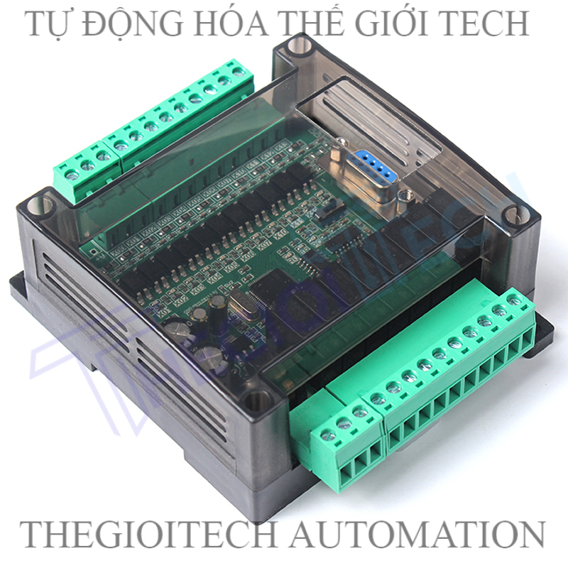 Board mạch PLC HK FX2N 20MR CFB  - 12 Input/8 Output RELAY  RS232  Mạch trần & Có vỏ gắn ray  DC24V, GX Works2 Mitsubishi - 2N-20MR-CFB hộp