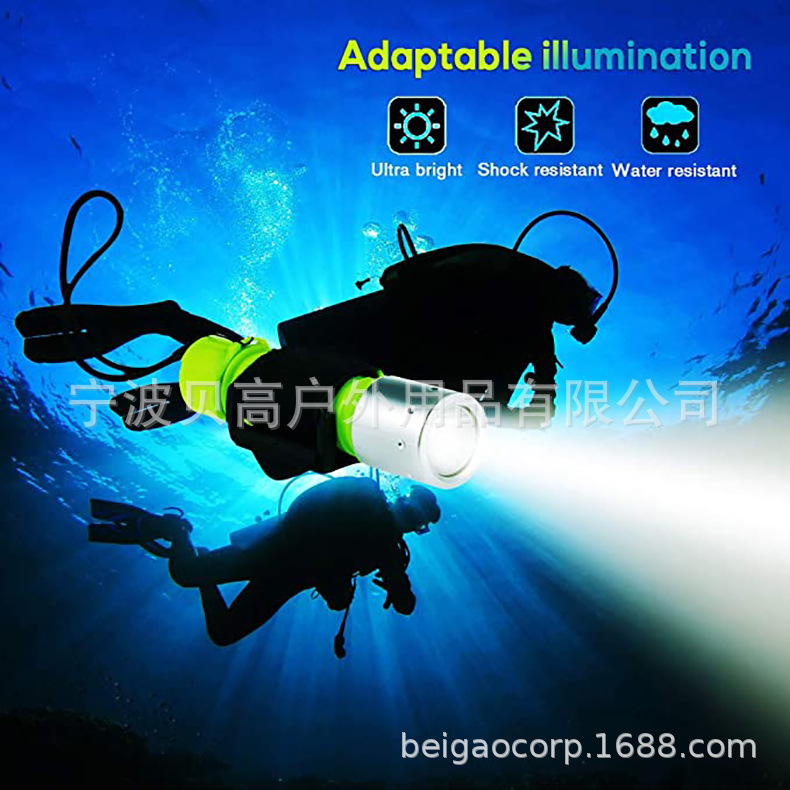 Diving Light T6 Aluminum Alloy Diving Power Torch LED Diving Flashlight  Diving Flashlight Lazada