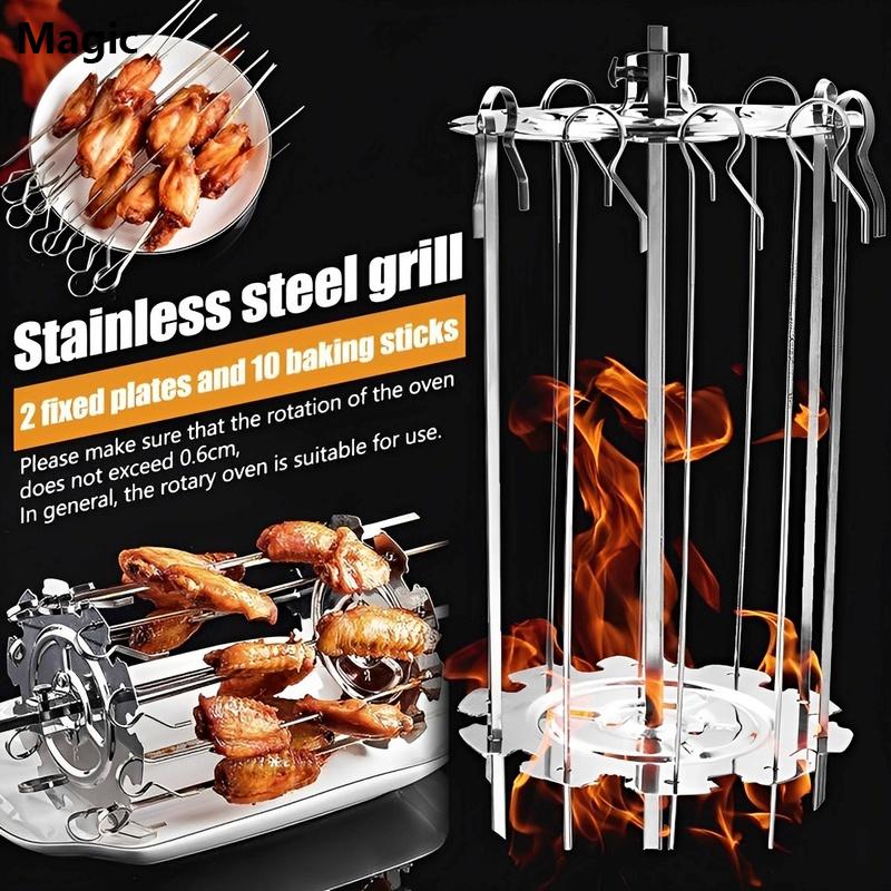 Lò nướng Lồng thép không gỉ thịt xiên lồng chịu nhiệt BBQ rang xay không dính Kebab Maker Rotisserie xiên Kim Lồng thịt xiên lồng cho nướng Ma Thuật