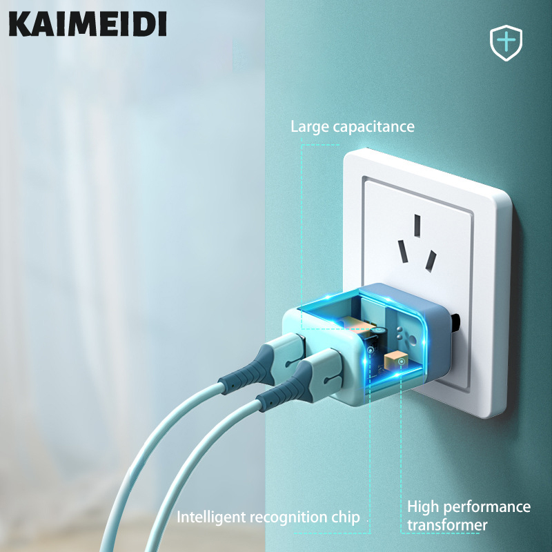 KAIMEIDI usb5v2a đa cổng sạc thích hợp cho Apple pd20w sạc điện thoại di động đầu màu Huawei 22.5W sạc nhanh 3C