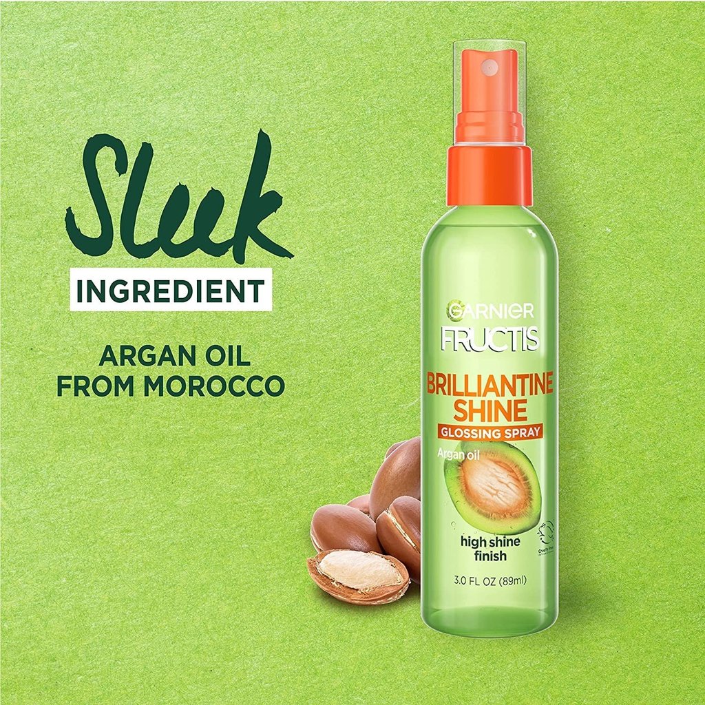 Xịt bóng tóc Garnier Fructis Style Brilliantine Shine Glossing Spray 89ml giữ độ bóng và độ ẩm