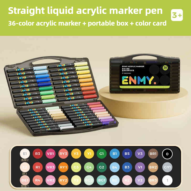 LORDWEY & ENMY 24/80 Colors Direct Liquid Acrylic Markers Soft Tip Non-Transparent Blendable Art Markers School Supplies Stationery