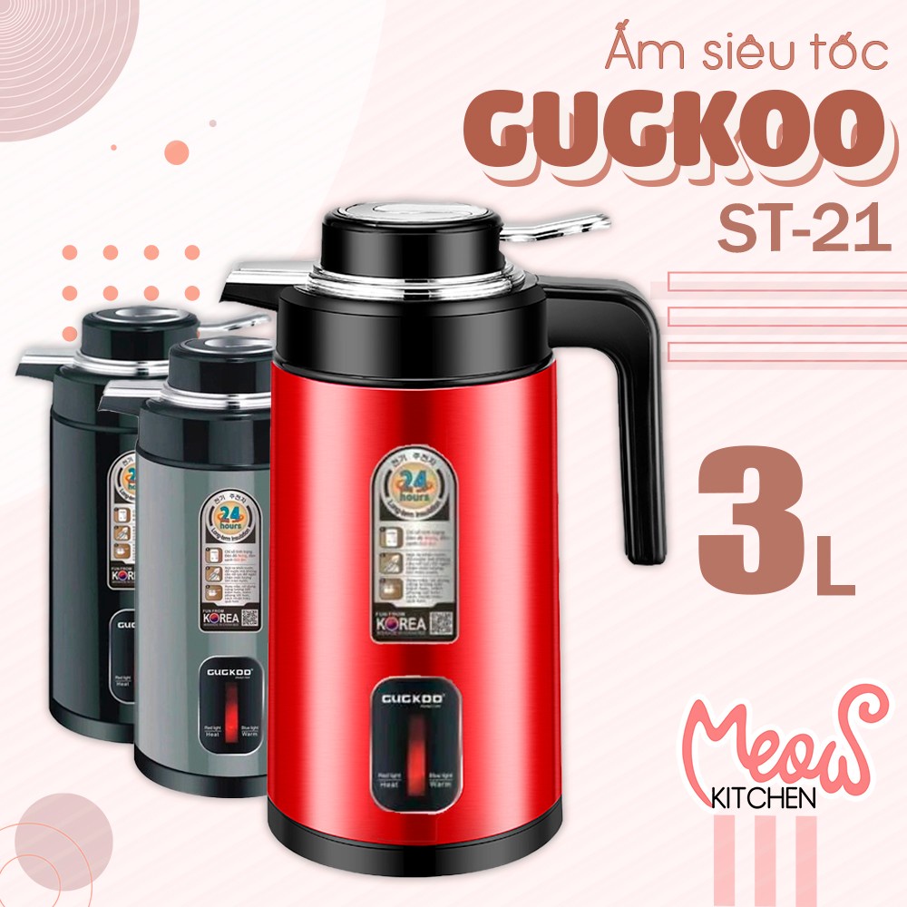 Ấm Bình Đun Siêu Tốc GD - ST21, Dung Tích 3L, Công Suất 1500W, Chất Liệu Inox Chống Gỉ, Kèm Chức Năng Giữ Ấm,