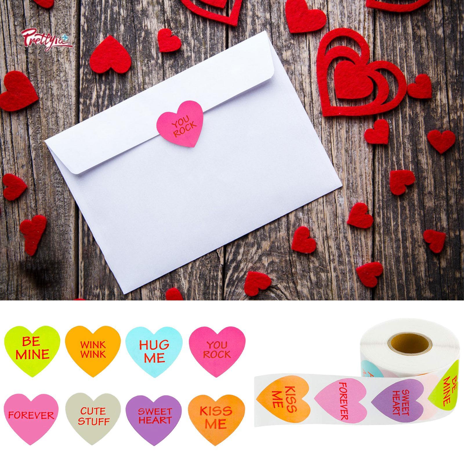 Prettyia 500 Pieces Romantic Valentines Day Stickers for Craft Valentine's Day Box ราคา 65 บาท*ส่งฟรี
