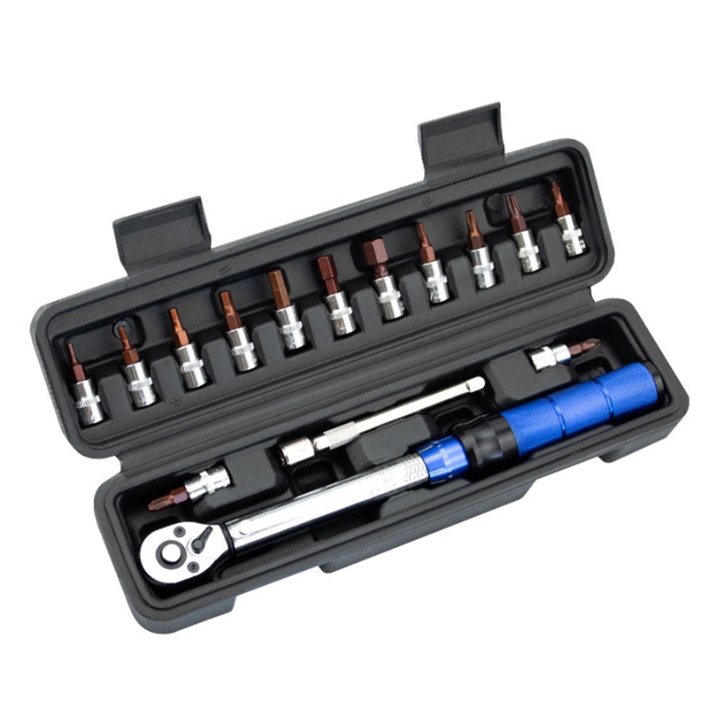 15PCS Bicycle Torque Wrench Set Bike Wrench Hex Key Tool Bike Torque Wrench Set 1/4inch 2-24Nm