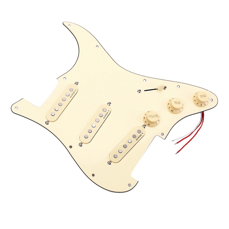 Electric Guitar Loaded Pickguard 3-Ply SSS PVC Pickguard with 3 ALNICO V Single Coil Pickups 5-Way Switch Malaysia