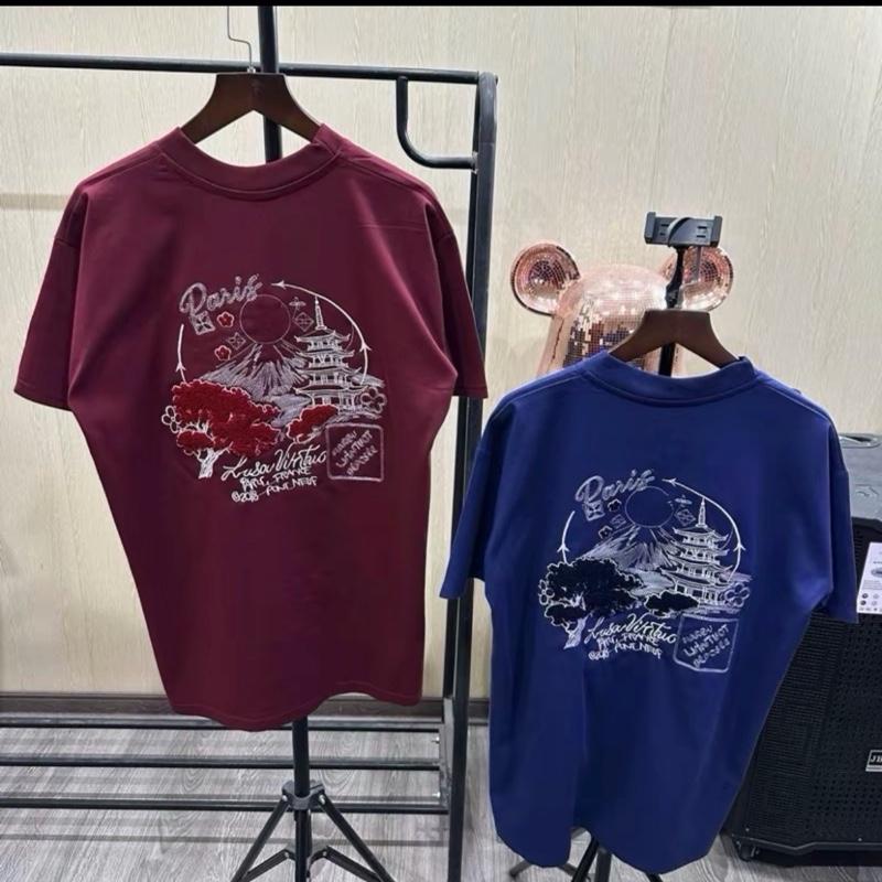 Áo thun hoạ Tiết Thêu chùɑ chất cotton thời trang Nam nữ hothit