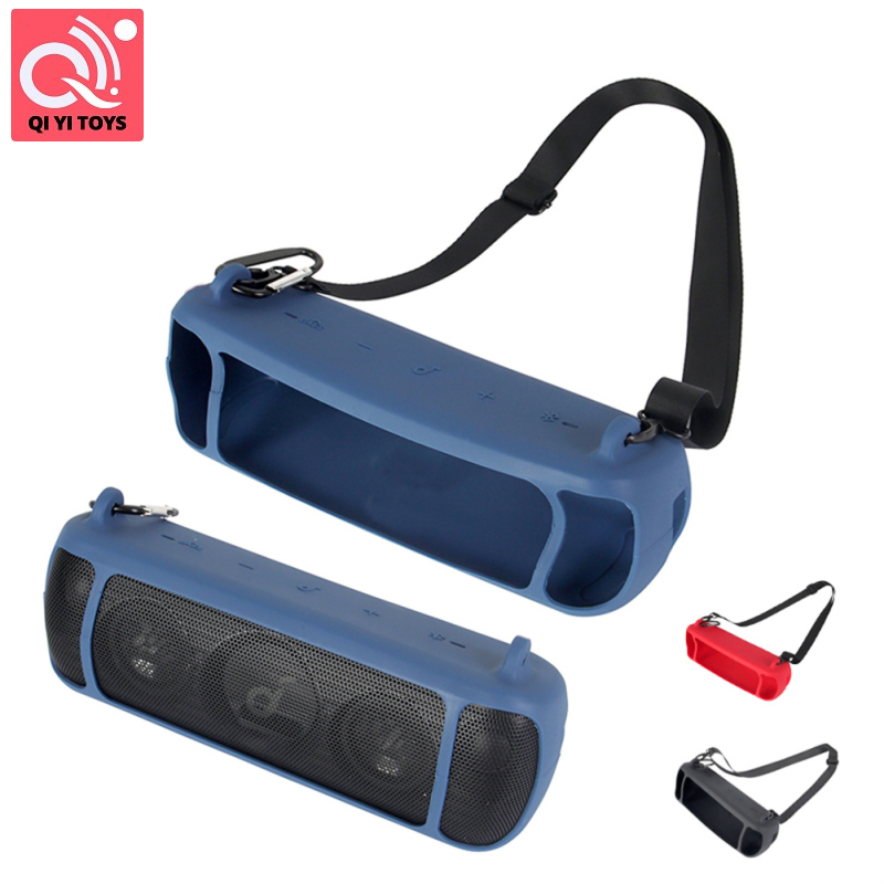Vỏ silicon Tương thích cho ANKER SoundCore Motion + Bluetooth tương thích Loa Túi đựng đồ với dây đeo Carabiner