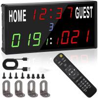 (LD7S) Multi-Sport Digital Scoreboard with Remote & 24h Timer. for Basketball Soccer Cornhole Table Tennis Darts. Eu Plug