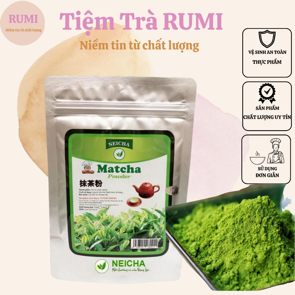 Bột Matcha bột trà xanh mũ trắng Neicha 100g xuất xứ Đài Loan