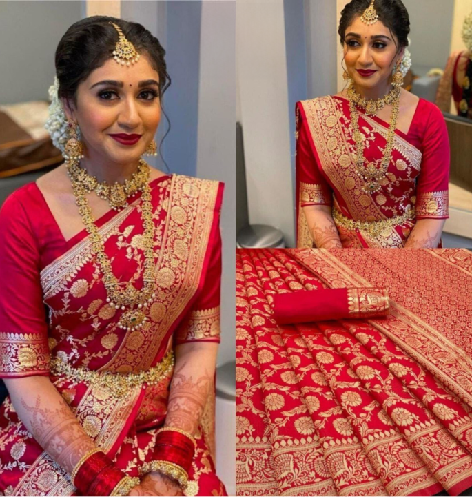 Latest Designer Bollywood Woven Banarasi Jacquard, Art Silk Saree Red Color/Available in Multiple Color/ Banarasi kanjiavarm paithani Bengali Bollywood patola litchi cotton silk saree | Trendy Party & Festive Wear | Traditional Ethnic Fashion | Buy Online
