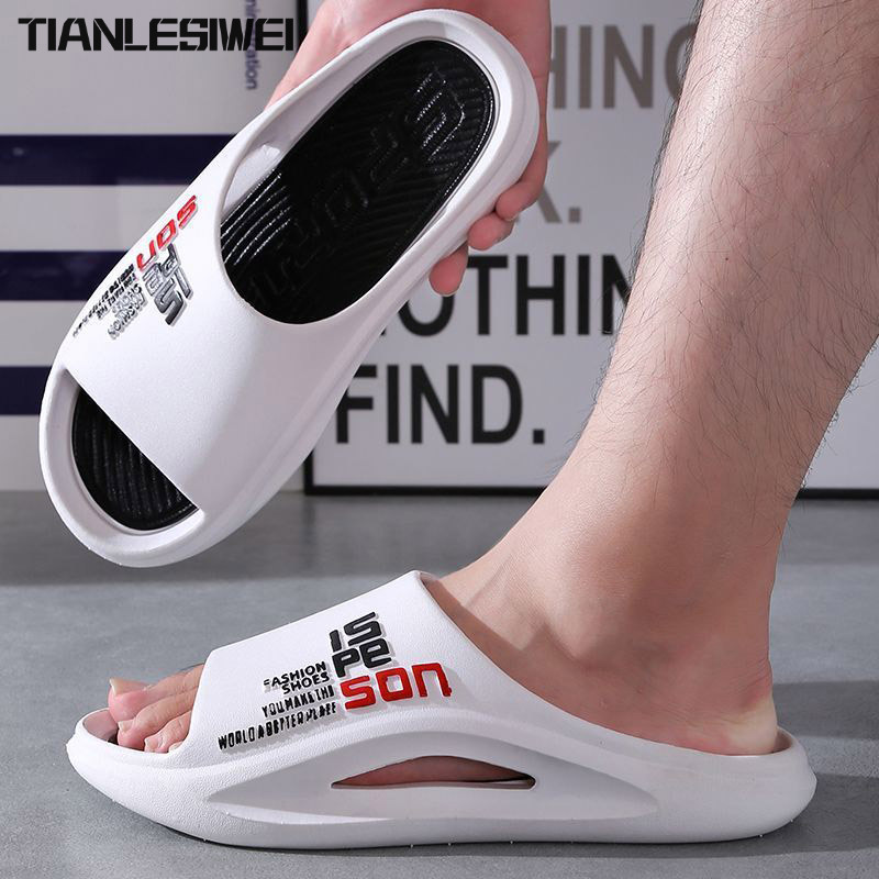 TIANLESIWEI Slippers men's soft bottom home couple cool slippers women's ราคา 105 บาท*ส่งฟรี